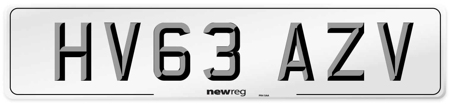 HV63 AZV Number Plate from New Reg